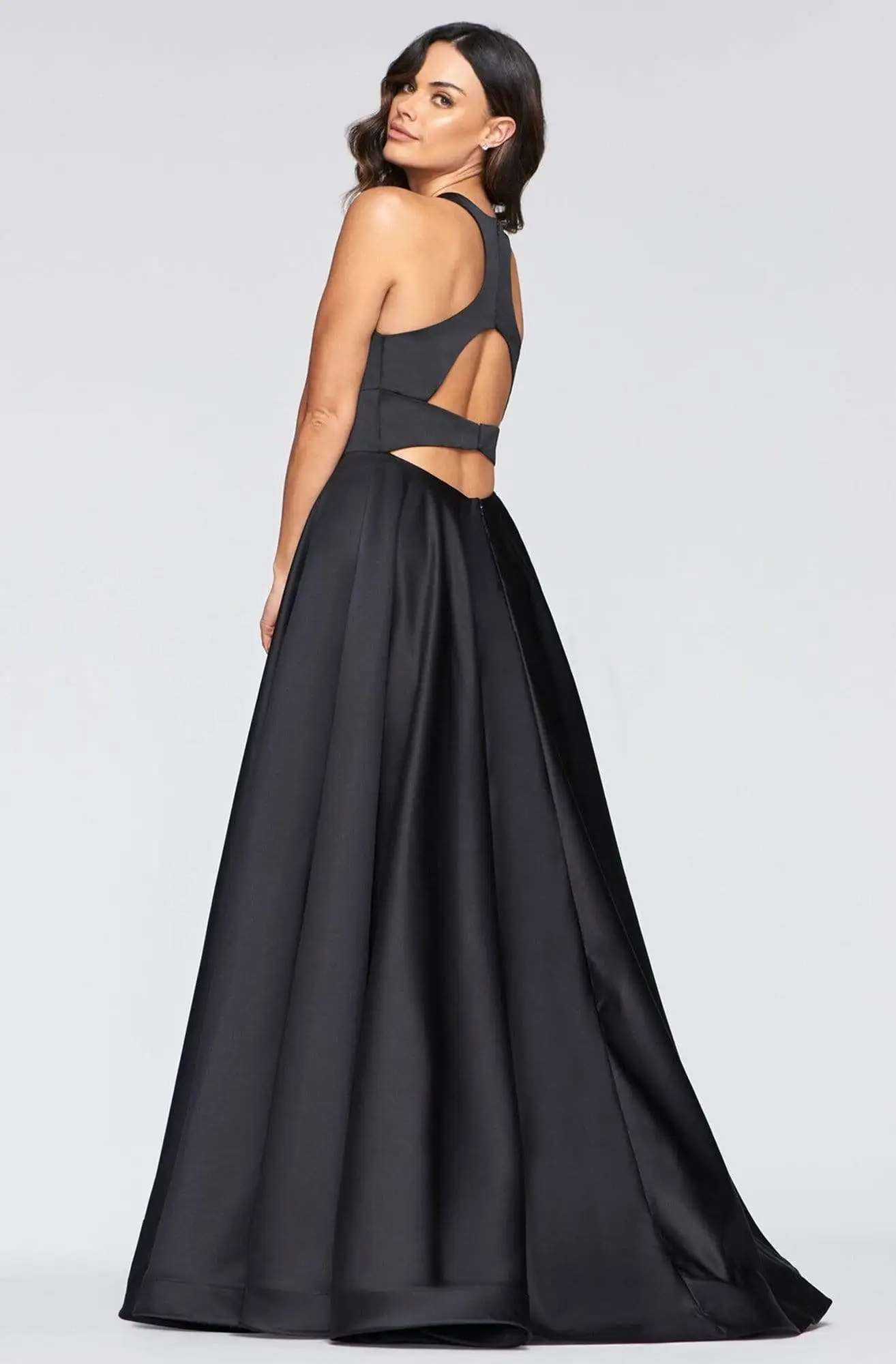 Faviana - S10441 Scoop Neck Satin A-line Gown 2 Faviana - S10441 Scoop Neck Satin A-line Gown - Image 2