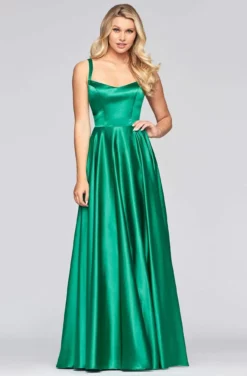 Faviana - S10462 Scoop Neck A-line Gown With Strappy Back Cutouts