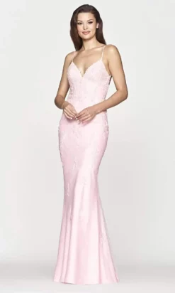 Faviana - S10633 V-Neck Open Back Trumpet Gown