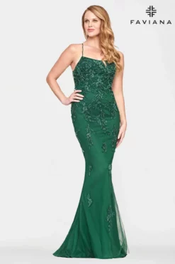 Faviana - S10634 Sleeveless Lace Appliqued Gown 18 Faviana - S10634 Sleeveless Lace Appliqued Gown -Hot Sale WEDDING Store faviana s10634 sleeveless lace appliqued gown evening dresses 00 hunter green 30571856003155