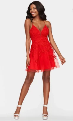 Faviana S10709 - Floral Lace A-Line Cocktail Dress -Hot Sale WEDDING Store faviana s10709 floral lace a line cocktail dress special occasion dress 00 red 30783383371859
