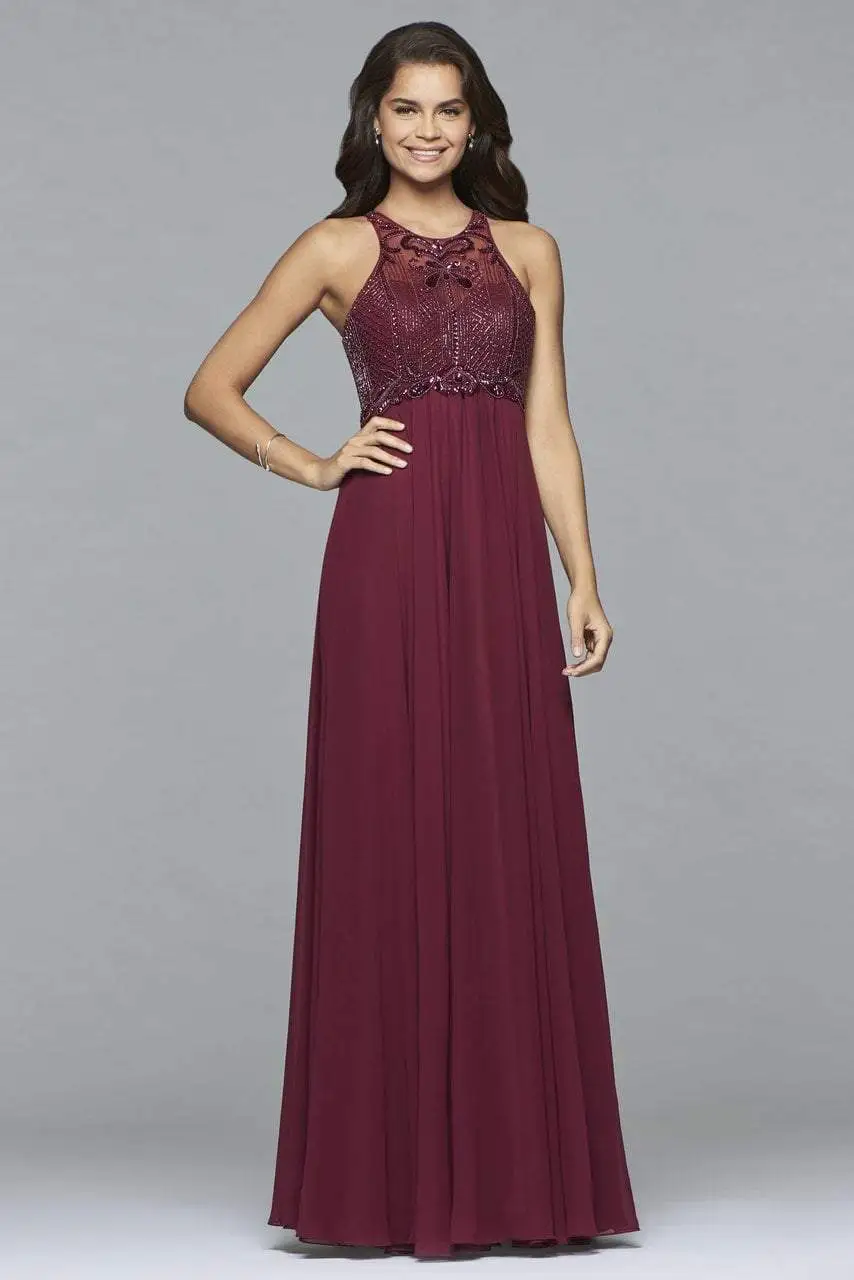 Faviana - S7989 Long Chiffon Dress With Bead Detailing 11 Faviana - S7989 Long Chiffon Dress With Bead Detailing - Image 11