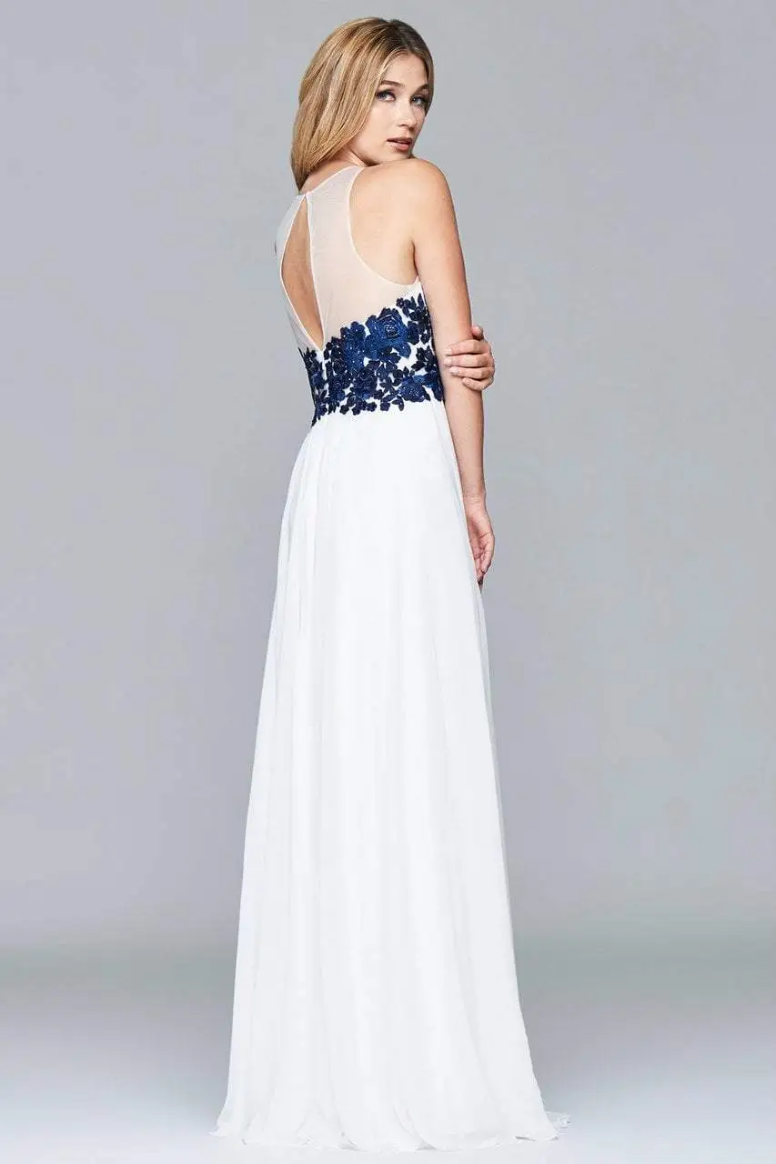 Faviana - S7997 Long Chiffon Fit And Flare With Applique Top 5 Faviana - S7997 Long Chiffon Fit And Flare With Applique Top - Image 5