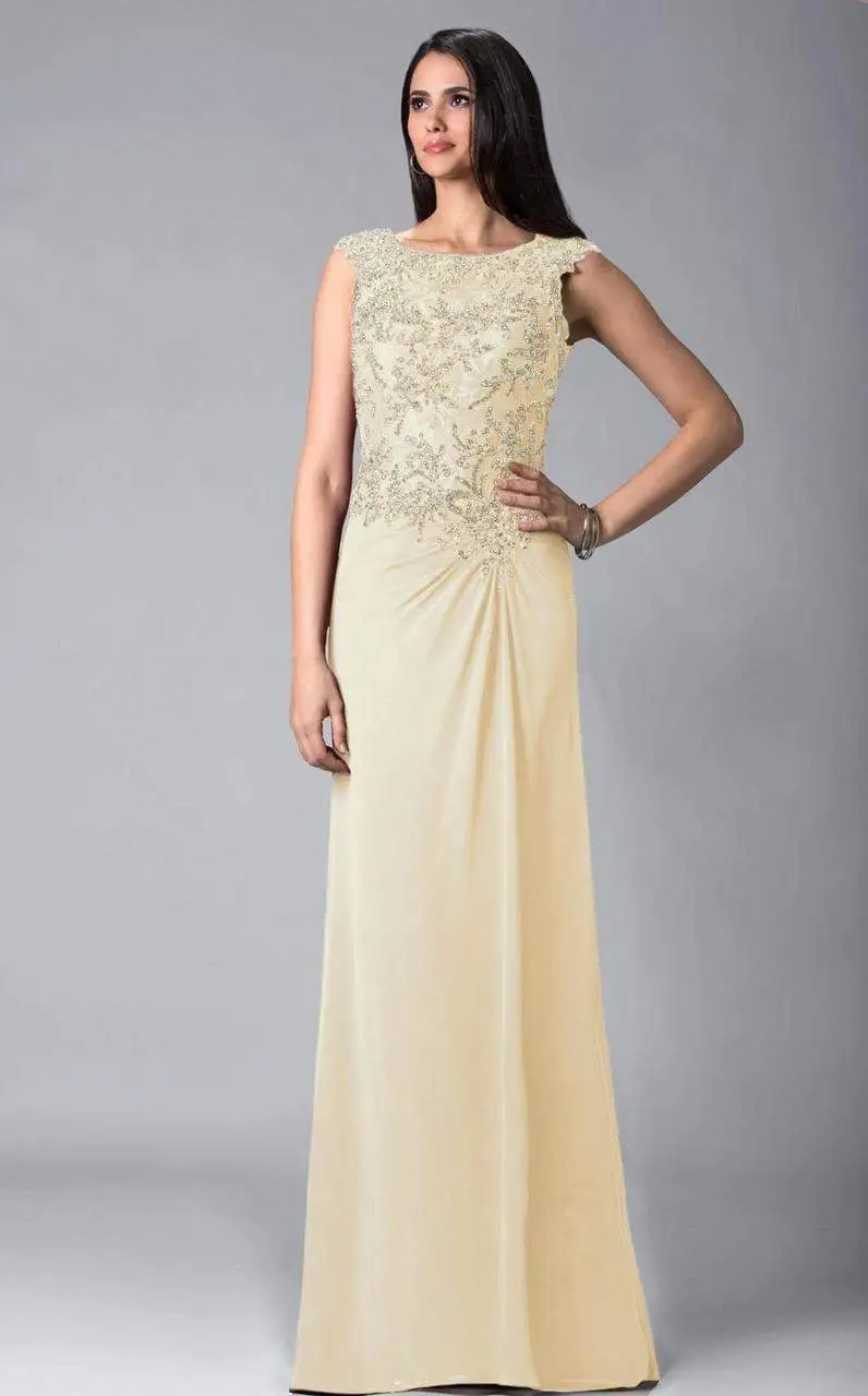 Feriani Couture - 18402 Embellished Cap Sleeve Column Gown 5 Feriani Couture - 18402 Embellished Cap Sleeve Column Gown - Image 5