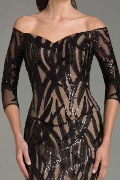 Feriani Couture - 18528 Printed Off Shoulder Long Gown 5 Feriani Couture - 18528 Printed Off Shoulder Long Gown -Hot Sale WEDDING Store feriani couture 18528 printed off shoulder long gown mother of the bride dresses 5443152969785