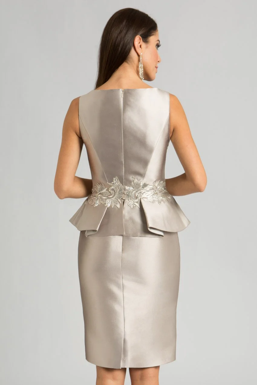 Feriani Couture - 18620 Embroidered Two-Piece Peplum Dress 2 Feriani Couture - 18620 Embroidered Two-Piece Peplum Dress - Image 2