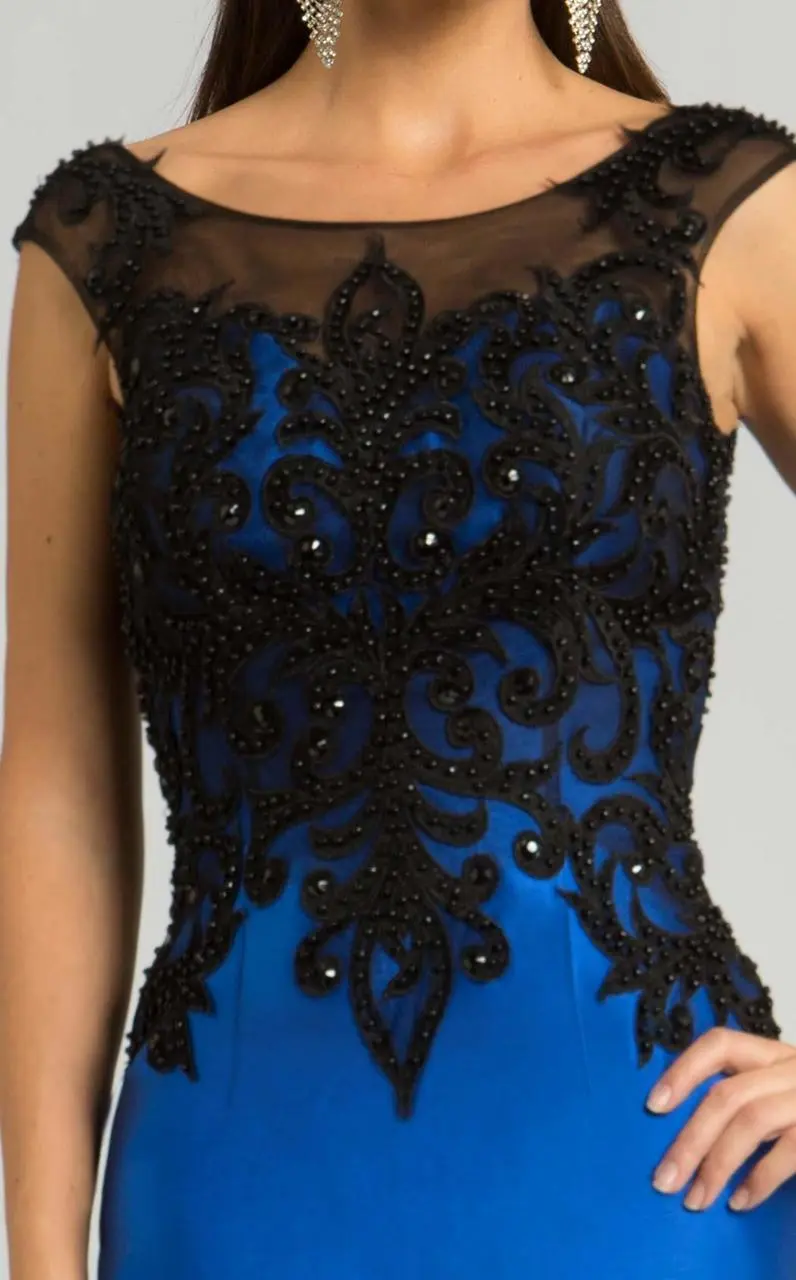 Feriani Couture - 26246 Beaded Cap Sleeves Sheath Short Dress 3 Feriani Couture - 26246 Beaded Cap Sleeves Sheath Short Dress - Image 3