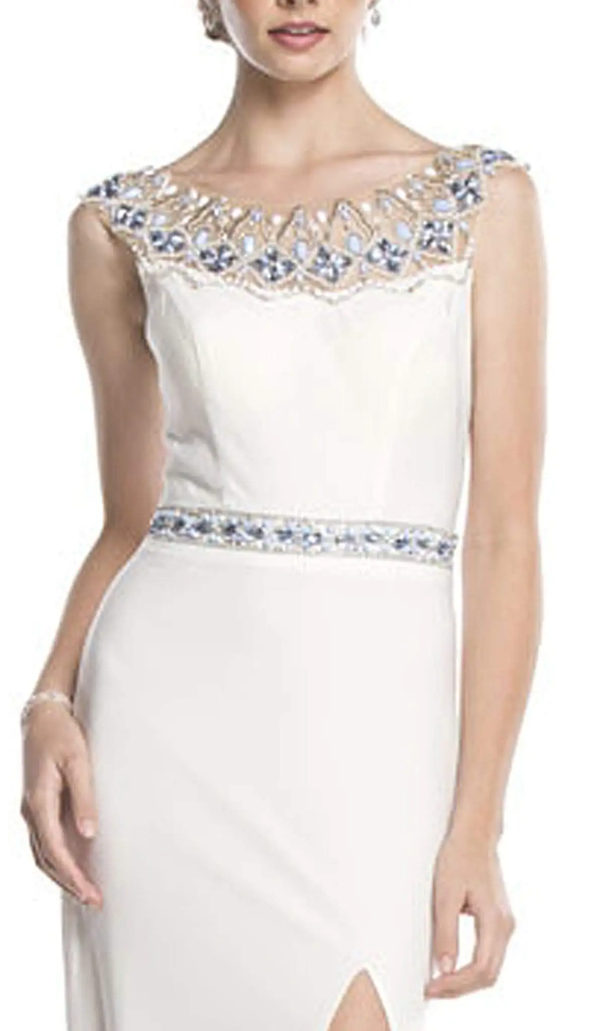 Aspeed Design - Fitted Illusion Bateau Evening Dress 3 Aspeed Design - Fitted Illusion Bateau Evening Dress - Image 3