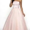 Blush By Alexia Designs Flair Prom - 19022 Strapless Satin Bodice Bow Accent Tulle A-Line Gown