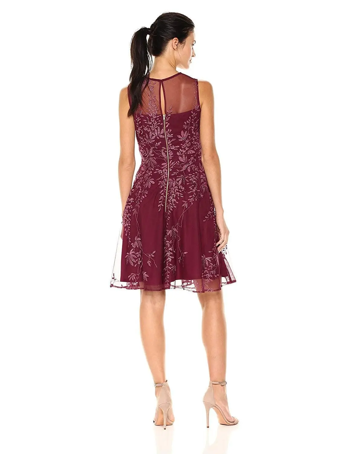 Gabby Skye - 17449MU Floral Metallic A-Line Cocktail Dress 2 Gabby Skye - 17449MU Floral Metallic A-Line Cocktail Dress - Image 2