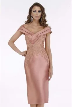 Gia Franco - 12005SH Tiered Off-Shoulder Lace Cocktail Dress