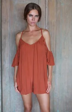 Gillia Clothing 26546634887 Cutaway Ruched Romper In Black