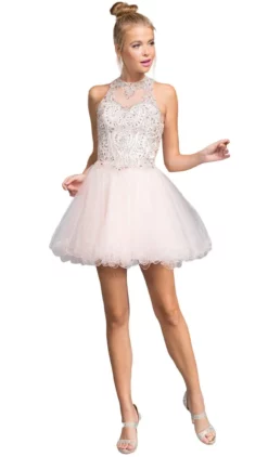 Aspeed Design - Glittering Illusion Halter Homecoming Dress
