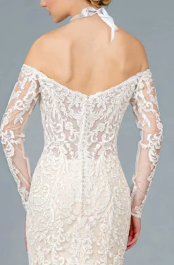 GLS By Gloria - GL1801 Embroidered Deep Off-Shoulder Trumpet Dress -Hot Sale WEDDING Store gls by gloria gl1801 embroidered deep off shoulder trumpet dress wedding dresses 28260537696339