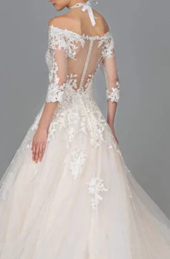 GLS By Gloria - GL1803 Embroidered Off-Shoulder A-line Gown -Hot Sale WEDDING Store gls by gloria gl1803 embroidered off shoulder a line gown wedding dresses 28260036640851