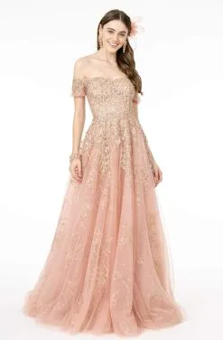 GLS By Gloria - GL1805 Embellished Glitter A-Line Dress -Hot Sale WEDDING Store gls by gloria gl1805 embellished glitter a line dress prom dresses 28260169056339