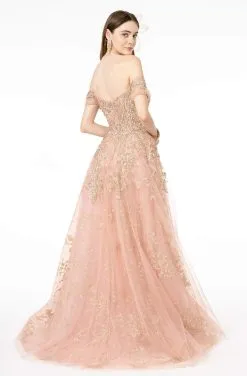 GLS By Gloria - GL1805 Embellished Glitter A-Line Dress -Hot Sale WEDDING Store gls by gloria gl1805 embellished glitter a line dress prom dresses 28827606974547