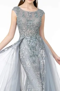 GLS By Gloria - GL1808 Embroidered Scoop Dress With Overskirt -Hot Sale WEDDING Store gls by gloria gl1808 embroidered scoop dress with overskirt evening dresses 28800531595347