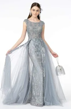 GLS By Gloria - GL1808 Embroidered Scoop Dress With Overskirt