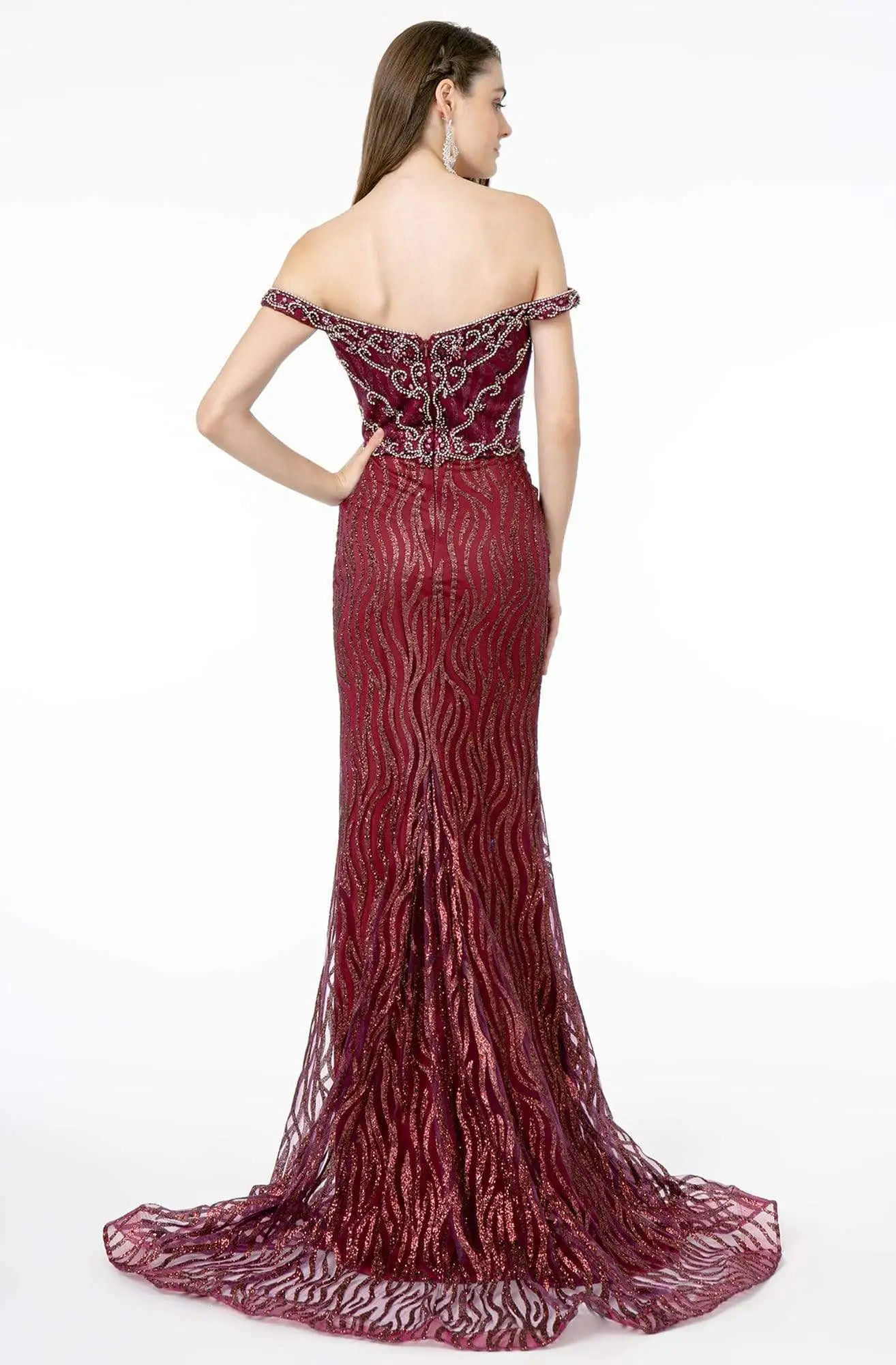 GLS By Gloria - GL1818 Plunging Off Shoulder Jeweled Mermaid Gown 2 GLS By Gloria - GL1818 Plunging Off Shoulder Jeweled Mermaid Gown - Image 2