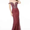 GLS By Gloria - GL1818 Plunging Off Shoulder Jeweled Mermaid Gown