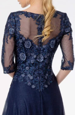 GLS By Gloria - GL1825 Quarter Sleeve Embroidered Illusion A-Line Dress 12 GLS By Gloria - GL1825 Quarter Sleeve Embroidered Illusion A-Line Dress -Hot Sale WEDDING Store gls by gloria gl1825 quarter sleeve embroidered illusion a line dress mother of the bride dresses 28061878157395