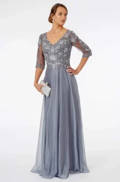 GLS By Gloria - GL1825 Quarter Sleeve Embroidered Illusion A-Line Dress 11 GLS By Gloria - GL1825 Quarter Sleeve Embroidered Illusion A-Line Dress -Hot Sale WEDDING Store gls by gloria gl1825 quarter sleeve embroidered illusion a line dress mother of the bride dresses xs silver 28061881532499