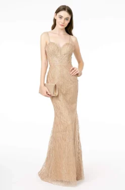 GLS By Gloria - GL1830 Glitter Embellished Mermaid Dress With Cape