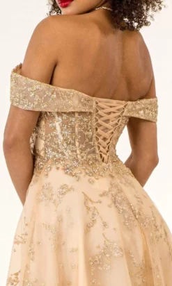 GLS By Gloria - GL1922 Off Shoulder Sweetheart Glitter Mesh Gown -Hot Sale WEDDING Store gls by gloria gl1922 off shoulder sweetheart glitter mesh gown prom dresses 27989285404755