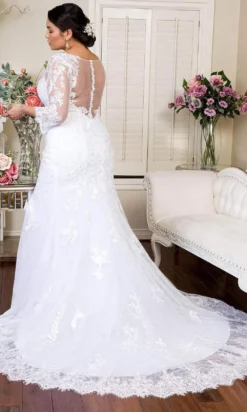 GLS By Gloria Bridal GLS By Gloria - GL1932 Embroidered Long Sleeves Trumpet Dress -Hot Sale WEDDING Store gls by gloria gl1932 embroidered long sleeves trumpet dress wedding dresses 27995180597331