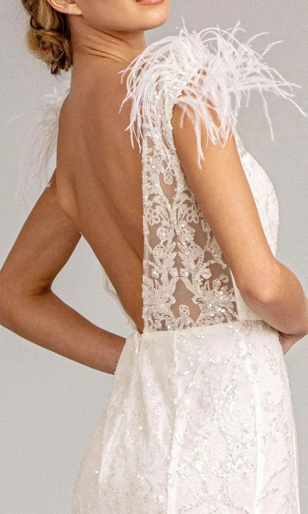 GLS By Gloria GL1983 - Feathered Glitter Mermaid Evening Dress 13 GLS By Gloria GL1983 - Feathered Glitter Mermaid Evening Dress - Image 13