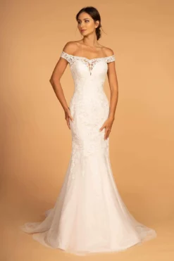 GLS By Gloria - GL2593 Lace Off-Shoulder Mermaid Dress