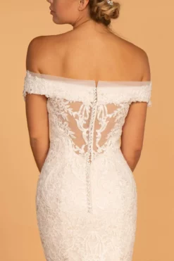 GLS By Gloria - GL2594 Lace Off-Shoulder Mermaid Dress With Train -Hot Sale WEDDING Store gls by gloria gl2594 lace off shoulder mermaid dress with train wedding dresses 6259271794745