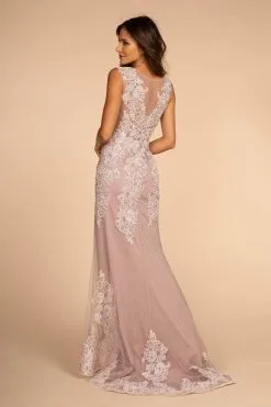 GLS By Gloria - GL2616 Cap Sleeve Appliqued Illusion Mermaid Gown -Hot Sale WEDDING Store gls by gloria gl2616 cap sleeve appliqued illusion mermaid gown special occasion dress 28801160806483