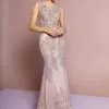 GLS By Gloria - GL2616 Cap Sleeve Appliqued Illusion Mermaid Gown