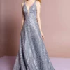 GLS By Gloria - GL2698 Embellished Deep V-neck A-line Gown