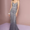 GLS By Gloria - GL2700 Embellished Plunging V-neck Trumpet Dress