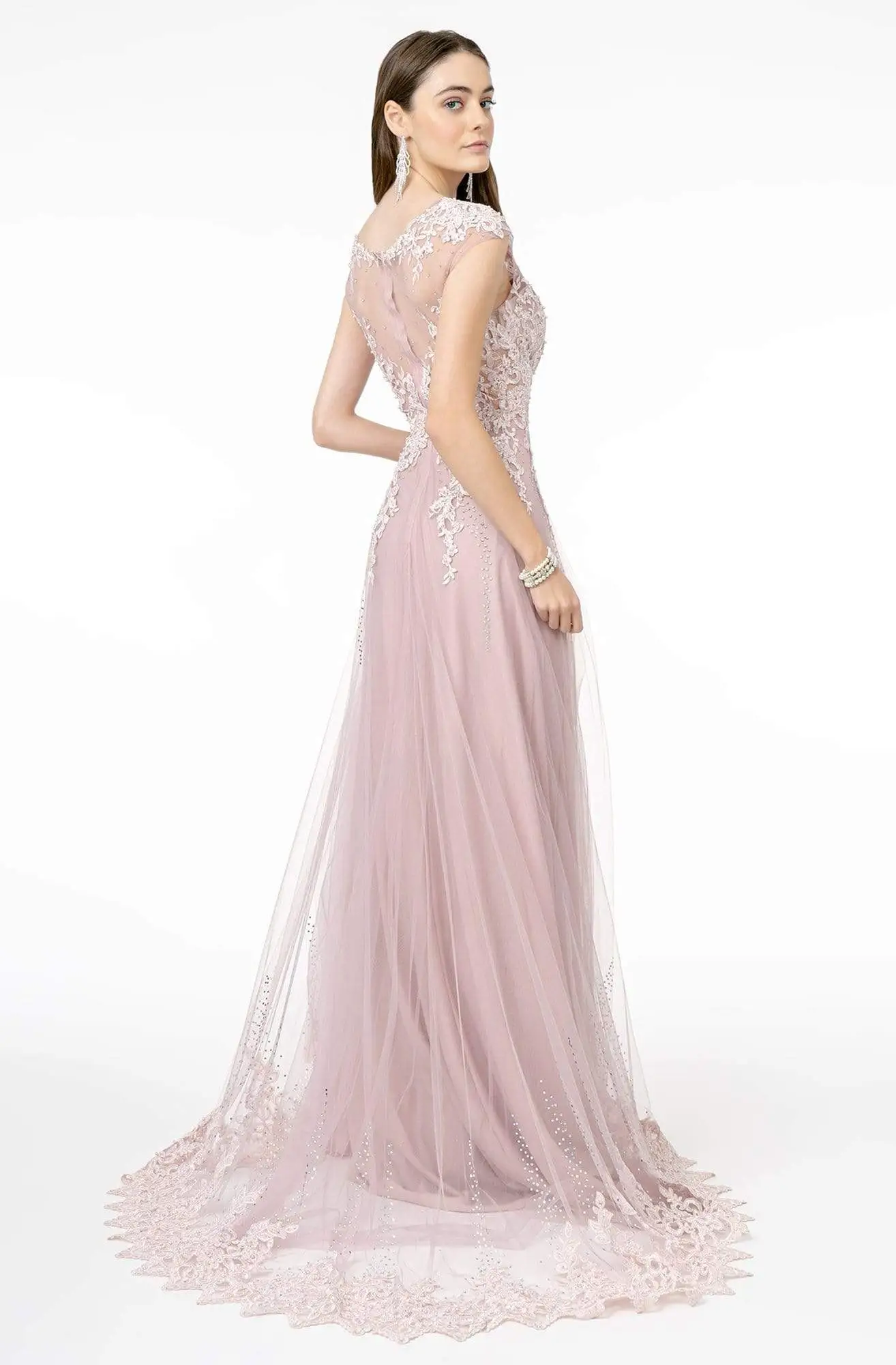 GLS By Gloria - GL2886 Embroidered Scoop Neck A-Line Gown 2 GLS By Gloria - GL2886 Embroidered Scoop Neck A-Line Gown - Image 2