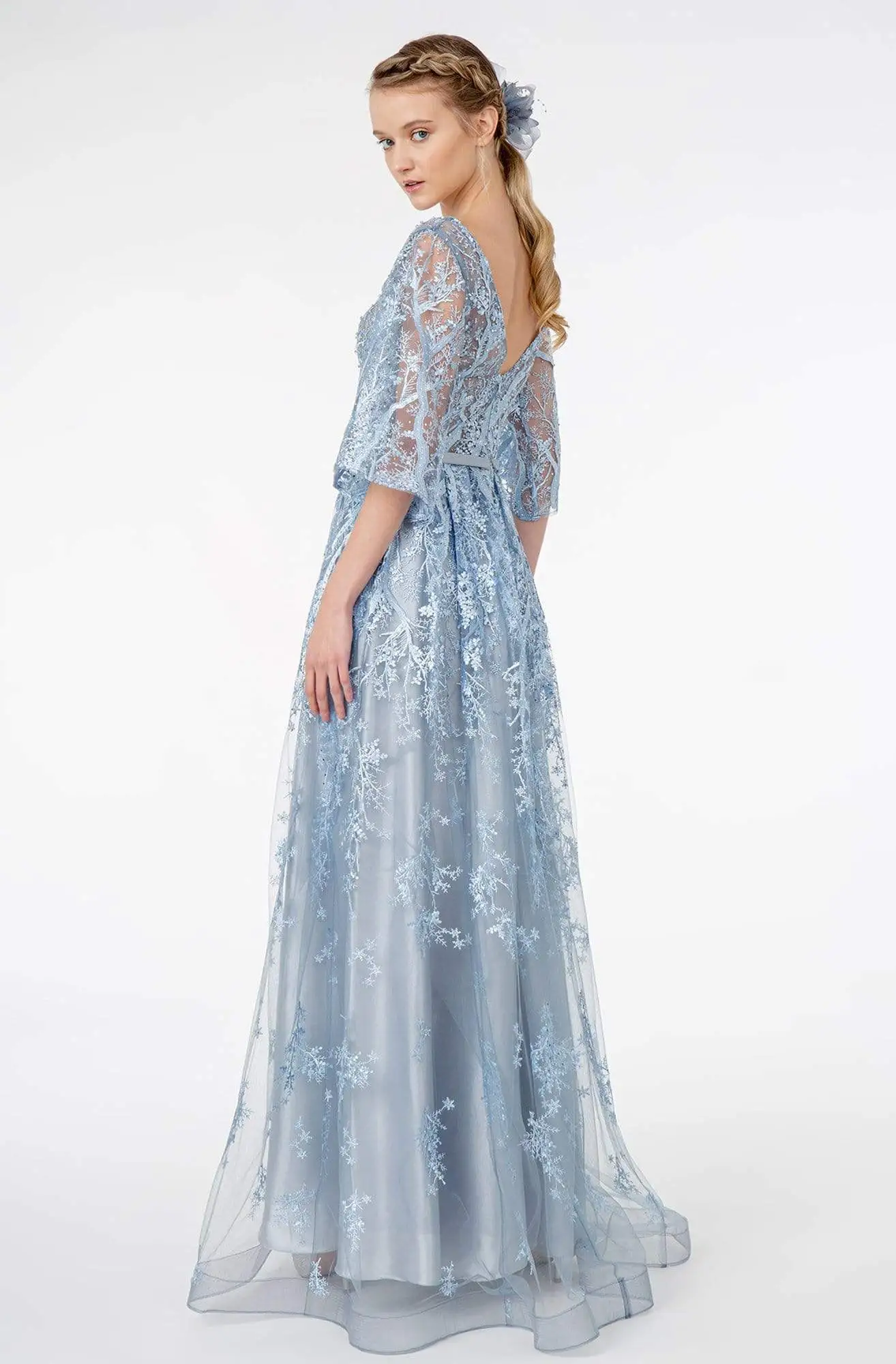 GLS By Gloria - GL2973 Embroidered V-Neck A-Line Dress 2 GLS By Gloria - GL2973 Embroidered V-Neck A-Line Dress - Image 2