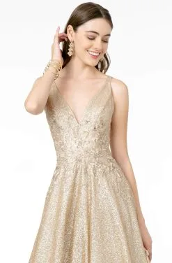 GLS By Gloria - GL2992 Glitter Ombre Deep V-Neck A-Line Gown -Hot Sale WEDDING Store gls by gloria gl2992 glitter ombre deep v neck a line gown prom dresses 14004034994259