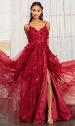 GLS By Gloria GL3033 - Appliqued V-Neck Prom Gown -Hot Sale WEDDING Store gls by gloria gl3033 appliqued v neck prom gown special occasion dress 30111042142291