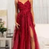 GLS By Gloria GL3033 - Appliqued V-Neck Prom Gown