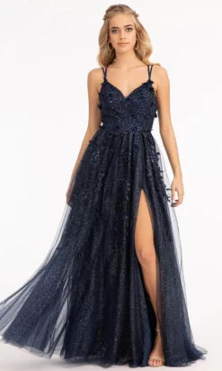 GLS By Gloria GL3033 - Appliqued V-Neck Prom Gown -Hot Sale WEDDING Store gls by gloria gl3033 appliqued v neck prom gown special occasion dress xs navy 30111042109523