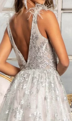 GLS By Gloria GL3048 - Sleeveless Feather A-line Dress -Hot Sale WEDDING Store gls by gloria gl3048 sleeveless feather a line dress prom dresses 30134574055507