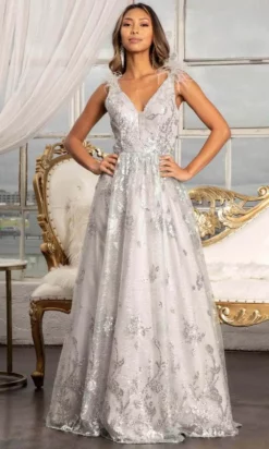 GLS By Gloria GL3048 - Sleeveless Feather A-line Dress -Hot Sale WEDDING Store gls by gloria gl3048 sleeveless feather a line dress prom dresses xs silver 30134574153811