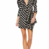 Ieena Duggal - 26499 Quarter Sleeve Polkadot Sheath Dress