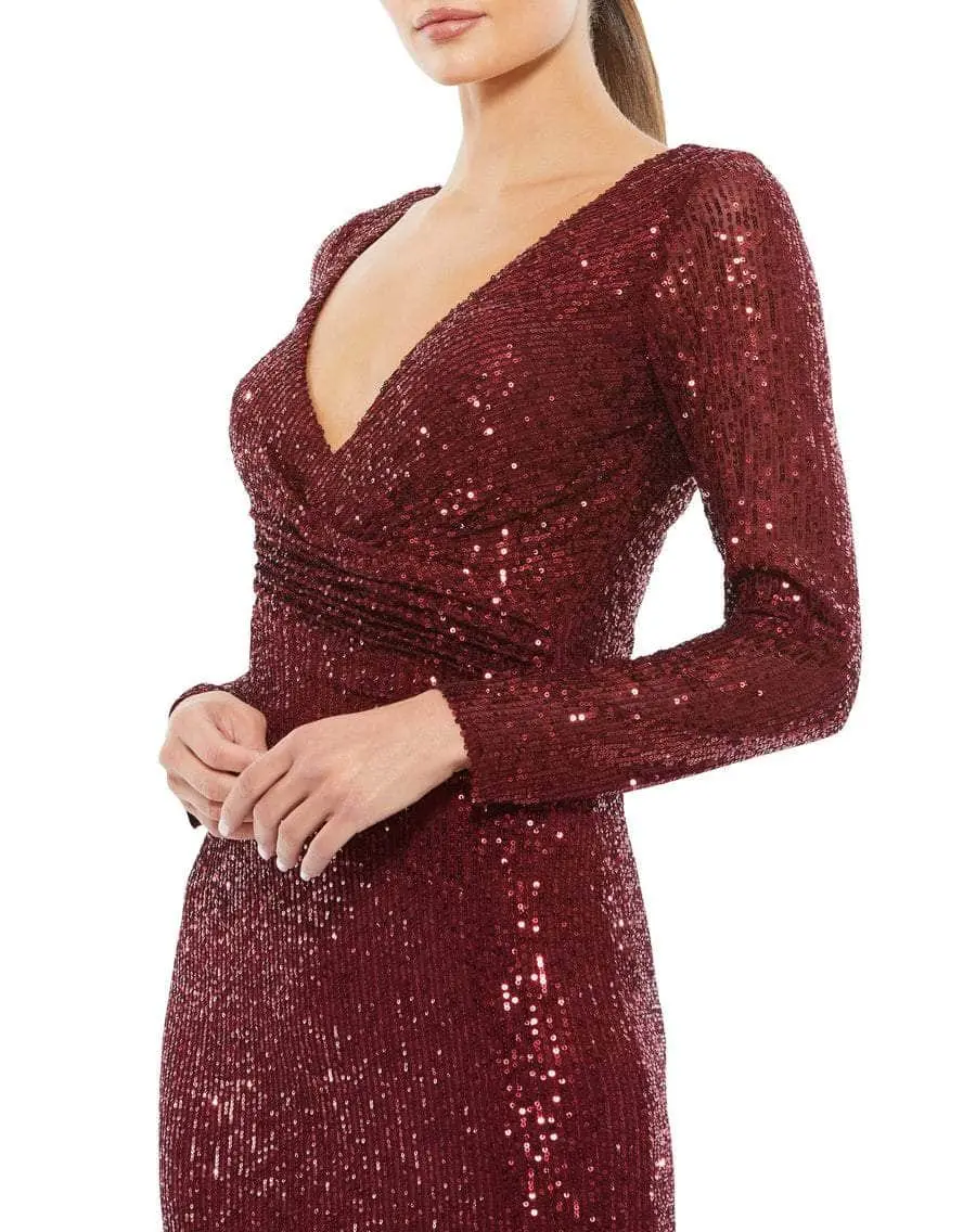 Ieena Duggal 26574 - Long Sleeved Sequined Formal Dress 8 Ieena Duggal 26574 - Long Sleeved Sequined Formal Dress - Image 8