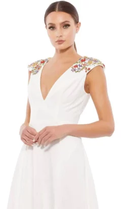 Ieena Duggal 55690 - Cap Sleeved Plunging V Neck Dress -Hot Sale WEDDING Store ieena duggal 55690 cap sleeved plunging v neck dress special occasion dress 29871372632147