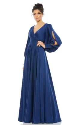 Ieena Duggal - 67847 Bishop Sleeve Wrap Gown