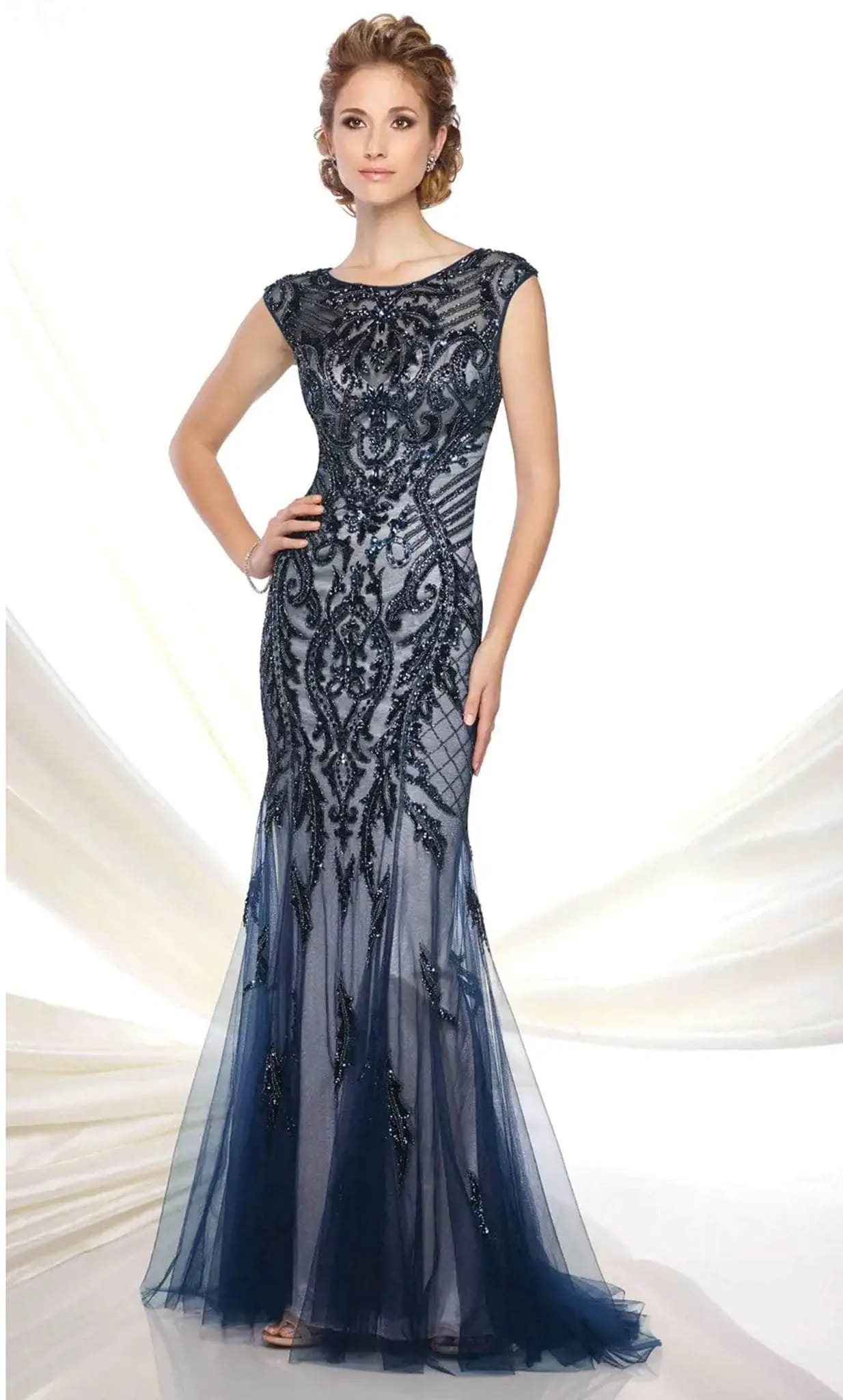 Ivonne D 116D31W - Embellished Sleeveless Mother Of The Bride Dress 1 Ivonne D 116D31W - Embellished Sleeveless Mother Of The Bride Dress